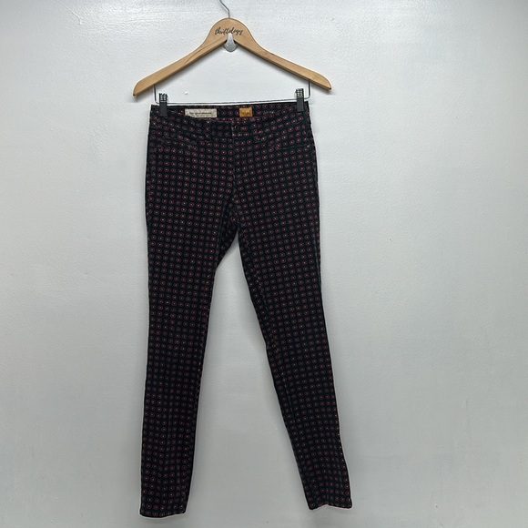 Pilcro and the Letterpress Corduroy Pants Pant Trouser Floral Green Pink Size 26 - Picture 1 of 10